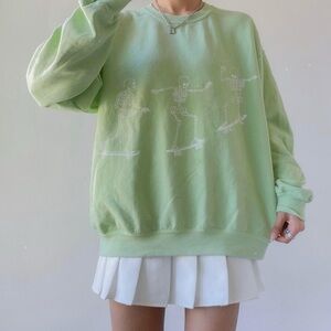 Project Social T x Urban Outfitters Green Skeleton Skateboard Sweatshirt